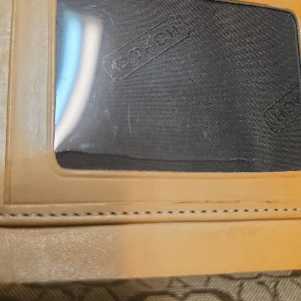 Vintage Coach brown signature C jacquard canvas wallet with checkbook insert